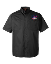Load image into Gallery viewer, LCCS Harrington Black Button Up shirt