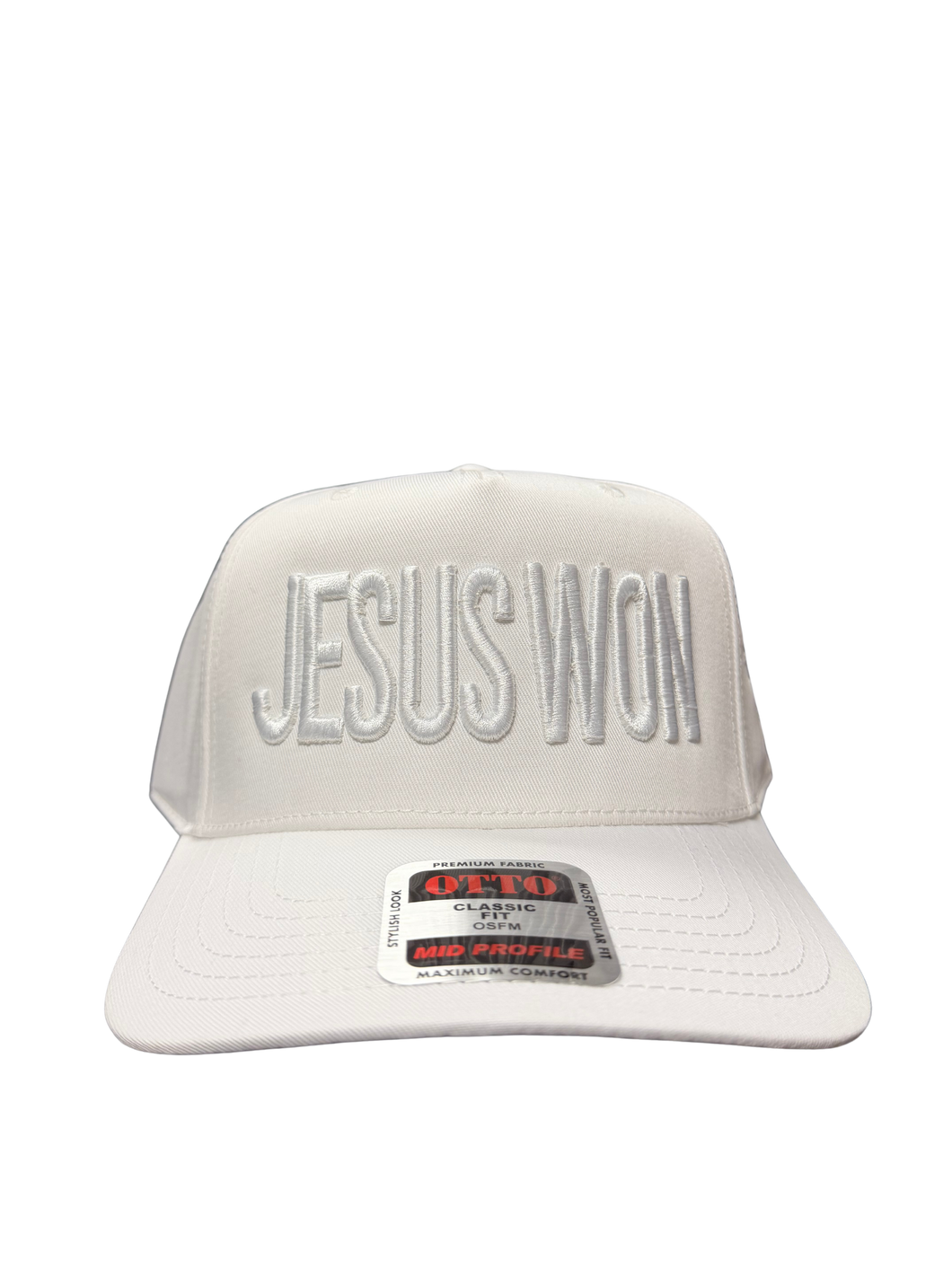 White Out JESUS WON Hat