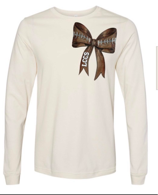 Long Sleeve Football Bow Tee