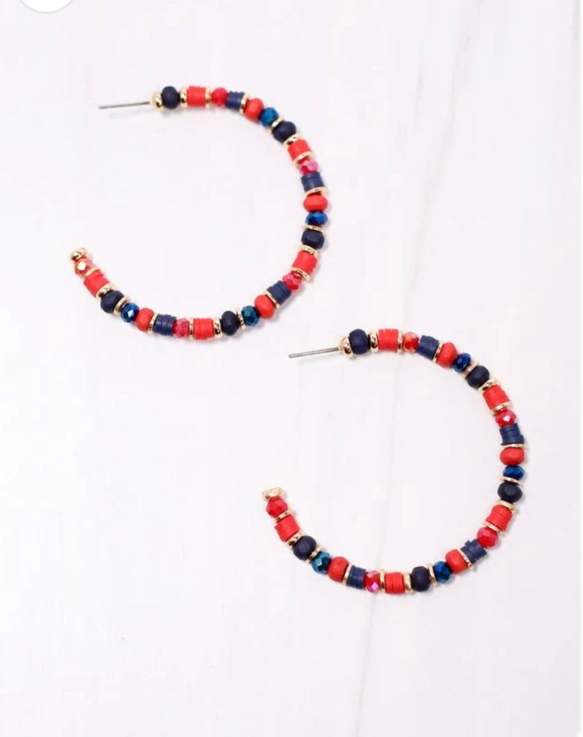 Beaded Hoop Earring