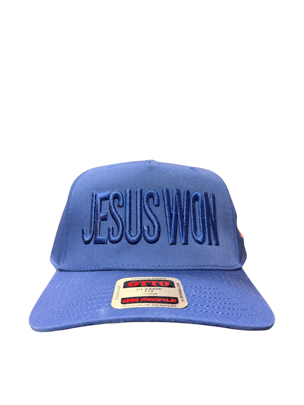 Blue on Blue JESUS WON Hat