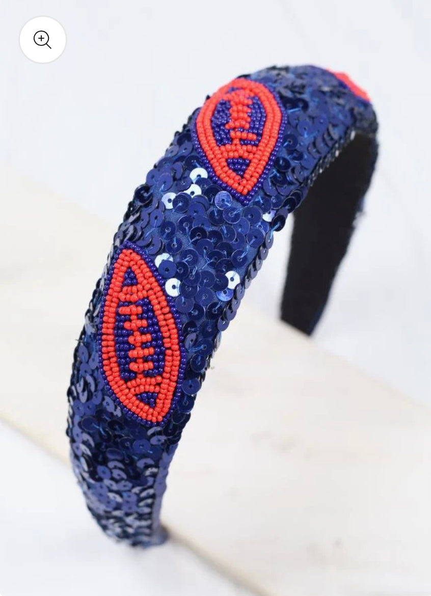 Football Sequin Headband