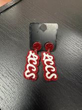 Load image into Gallery viewer, LCCS Red Sparkle earrings
