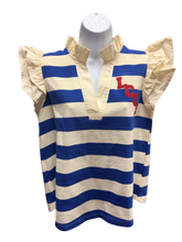 Load image into Gallery viewer, LCCS Blue Stripe Sparkle V-Neck Blouse
