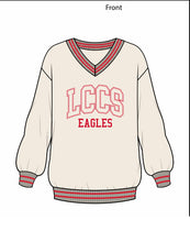 Load image into Gallery viewer, LCCS Letterman V-Neck Pullover
