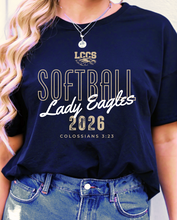 Load image into Gallery viewer, Softball Cotton Navy T-shirt PRE-ORDER closes 2/6
