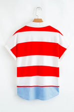 Load image into Gallery viewer, LCCS Red Stripe V Neck Women&#39;s Top
