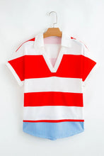 Load image into Gallery viewer, LCCS Red Stripe V Neck Women&#39;s Top
